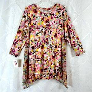NWT Lori Goldstein Chiffon Overlay Floral Tunic / medium